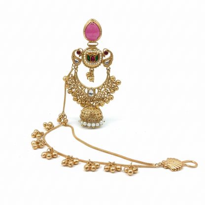 Ratnavali  Jhumka  Embellished Oxidised Jhumka Statement Earrings