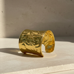 Gold Plated Crumpled Brass Cuff Bracelet