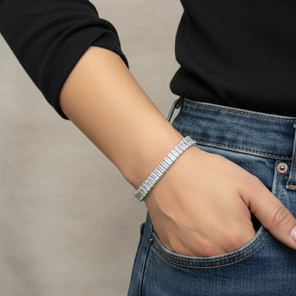 Baguette Cut Diamond Tennis Bracelet
