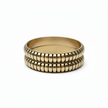 Textured Brass Ribbed Tej Handmade Wooden Bangles set of 2