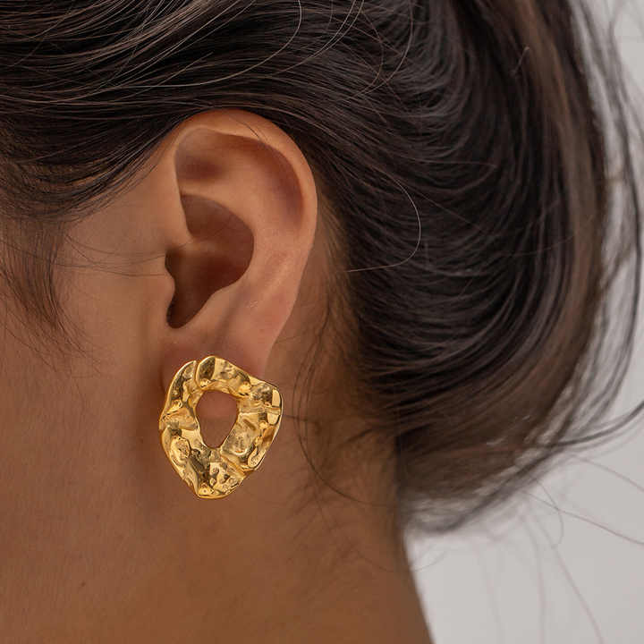 Hammered Irregular Stud Earrings