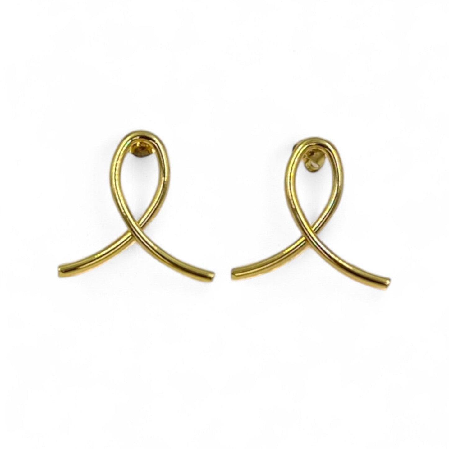 Gold Plated Twisty Bliss Stud Earrings