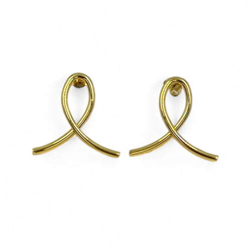 Gold Plated Twisty Bliss Stud Earrings