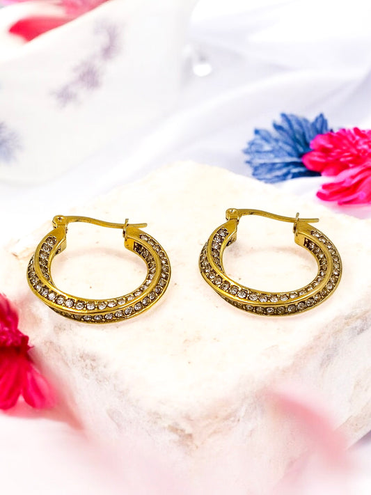 Anti tarnish Diamond Studded Twinkle Loops