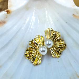 Gold Plated Mermaid Pearl Treasure Earrings