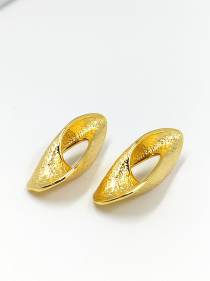 Anti Tarnish Golden Eclipse earrings