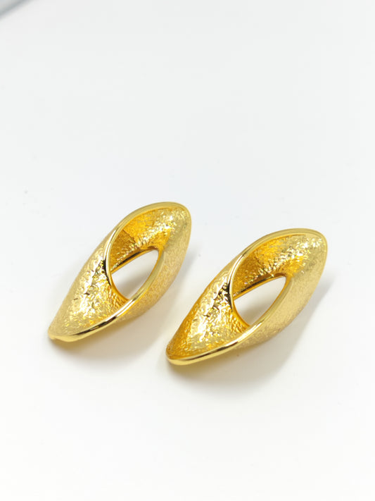 Anti Tarnish Golden Eclipse earrings