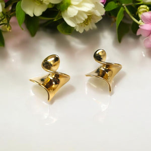 Drape Gold Plated Drop Earrings