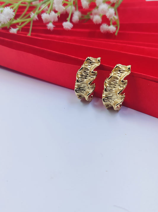 Anti Tarnish Rippled Glory Earrings