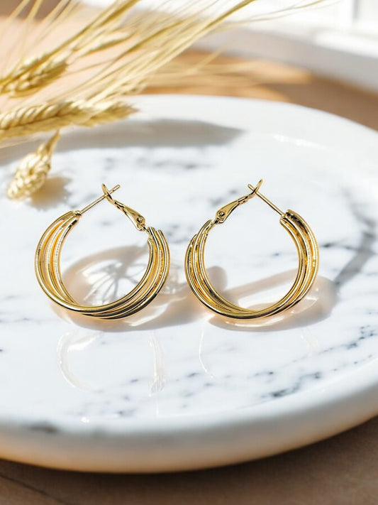 Anti Tarnish Whimsy Wave Hoops