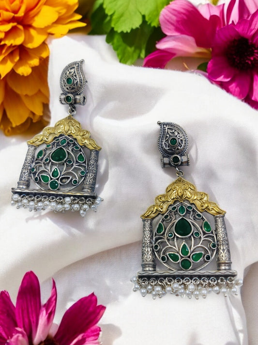 Antique Mehraj Toran Jhumkas Fusion Eearings