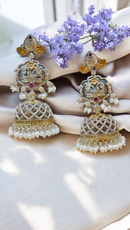 Antique Surangana Jhumkas Fusion Earrings