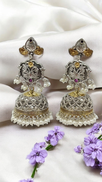 Antique Surangana Jhumkas Fusion Earrings