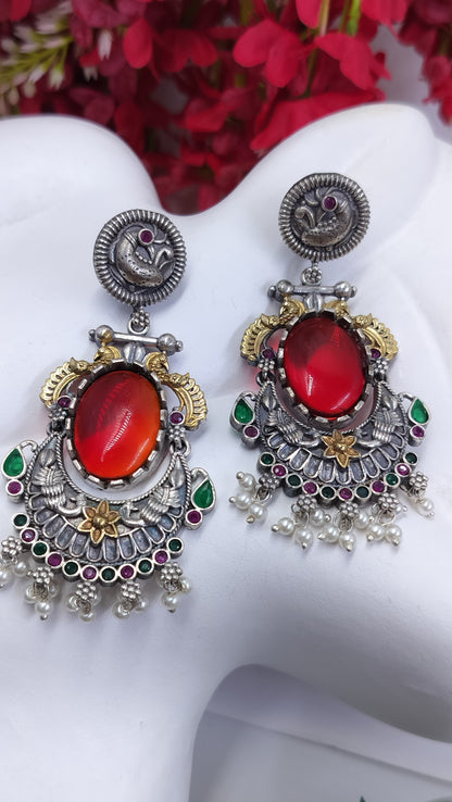 Antique Tejasvini Jhumkas Fusion Earrings