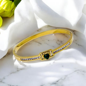 Evergreen Emerald Diamond Studded Aura Bracelet