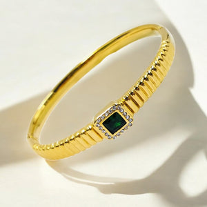 Emerald Diamond Royale Stretchable Snake Coil Elastic Bangle Bracelet