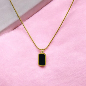 Reversible Black N White Stone Pendant Chain