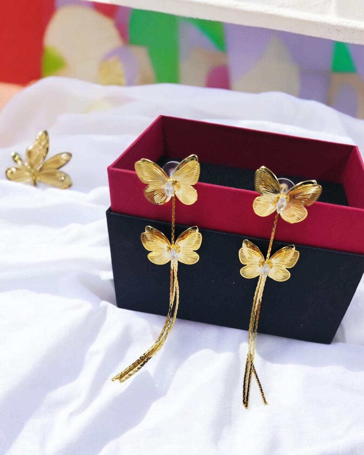 Long Butterfly Dangler Earrings