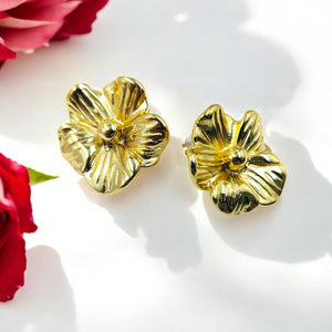 Petunia Gold Stud Earrings