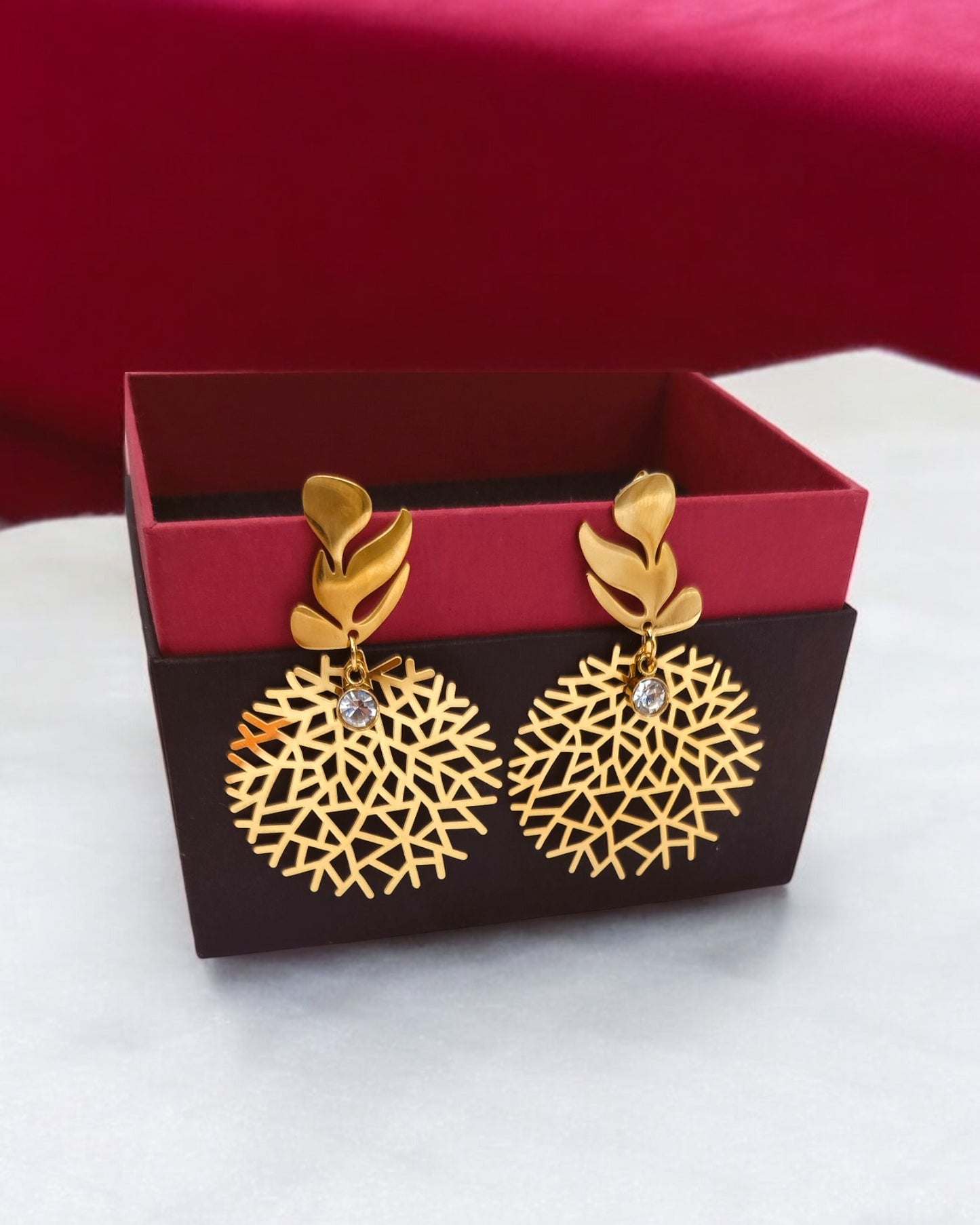 Leaf Cutwork Dangler Earrings