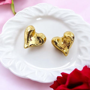 Hammered Heart Shape Stud Earrings | Gifts For Women And Girls