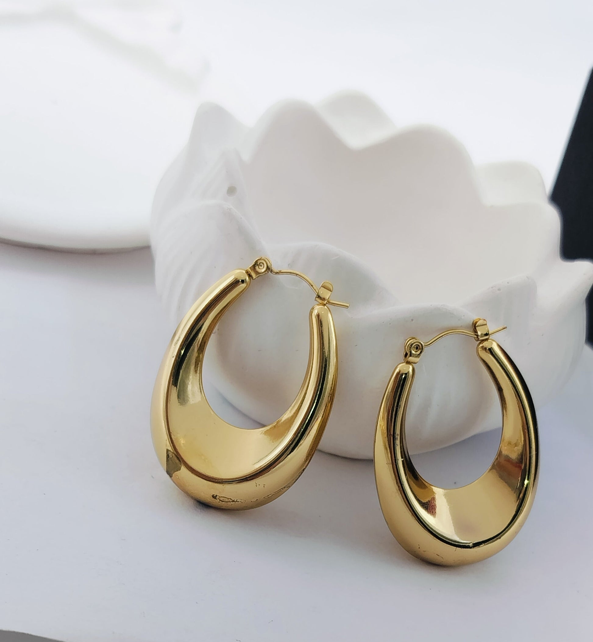 Trendy gold layered hoop earrings for women, stylish statement jewellery perfect for party, casual wear & gifting.