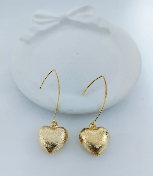 Frosted Matte Heart Big Hoops