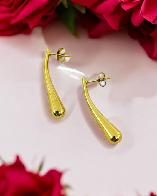 Long Strip Water Drop Earrings