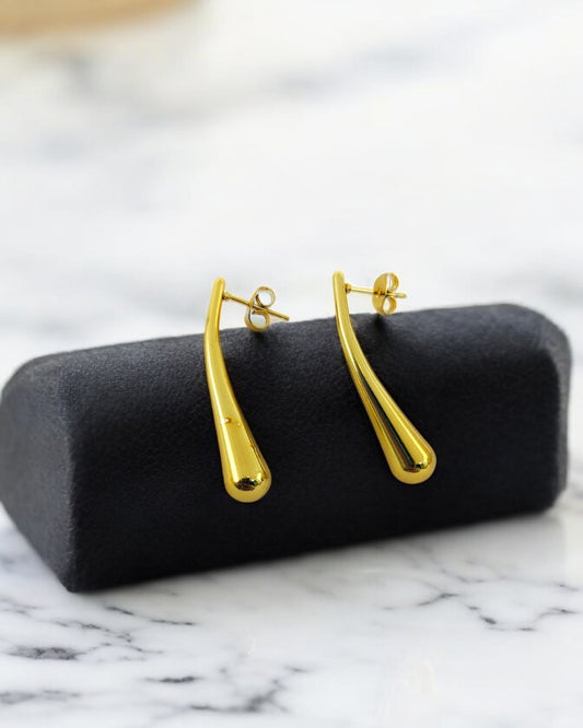 Long Strip Water Drop Earrings