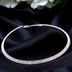 Double Line Diamond Glam Choker