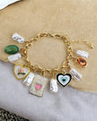 Vintage Love Heart Golden Charms Bracelet