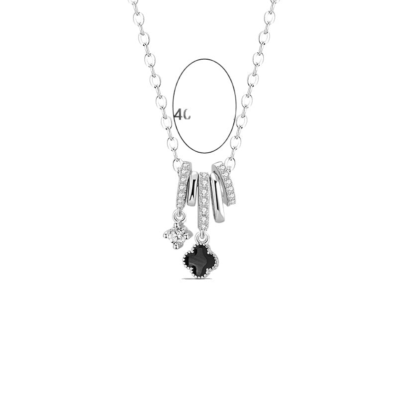 Bloom Clover Charm Zircon Necklace