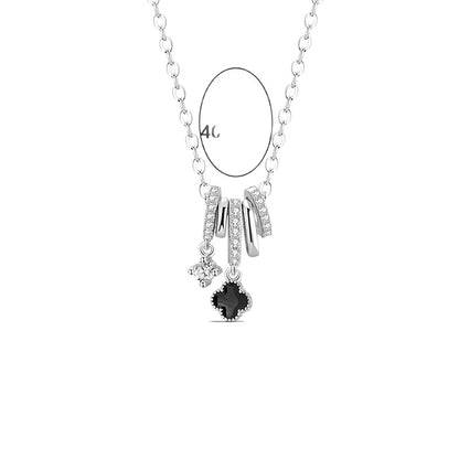 Bloom Clover Charm Zircon Necklace