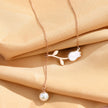 Rose Pearl Stem Pendant Necklace