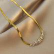 Square Zircon  Snake Chain Necklace