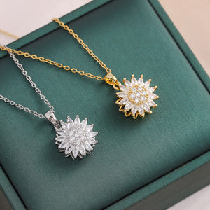 Sunflower Crystal Pendant Necklace