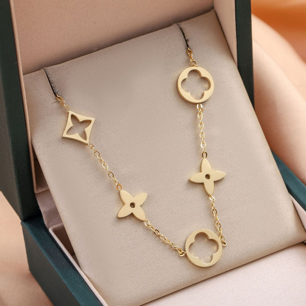 Floral Link Charm Necklace