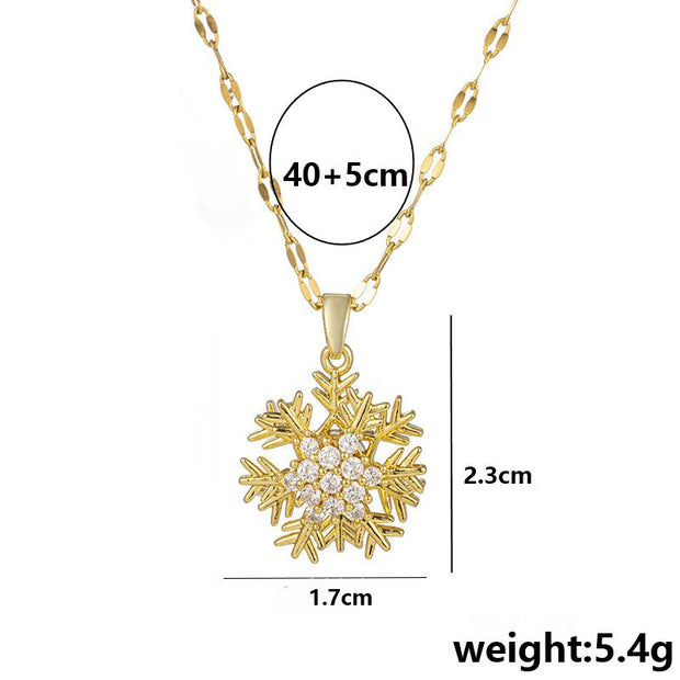 Snowflake Gold Pendant Necklace