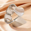 Modern Wave Silver Cuff Bracelet