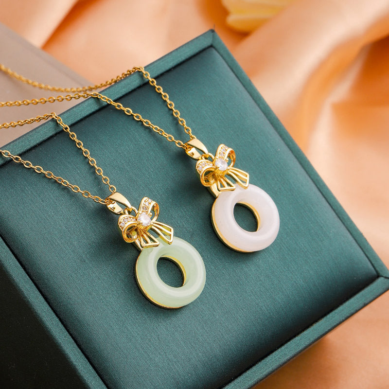 Dainty Gold Bow Pendant