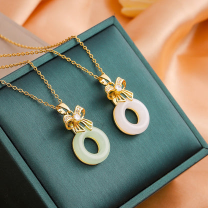 Dainty Gold Bow Pendant