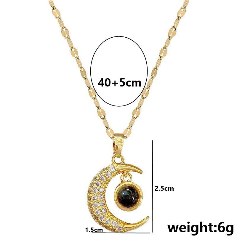 The Oracle Projection Moon Necklace