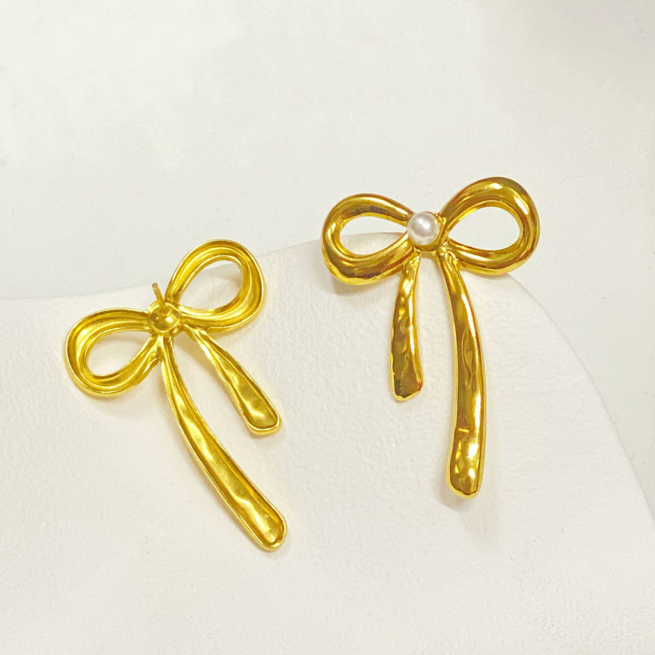 Bow Knot Pearl Pendant Set