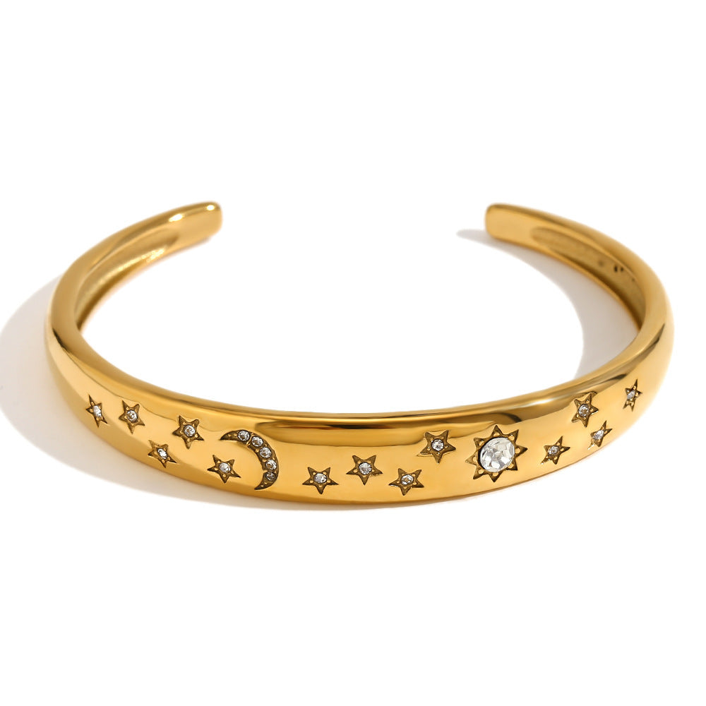 Solar Flare Celestial Gold Cuff Bracelet