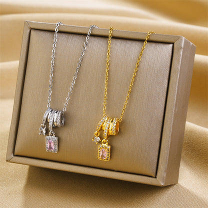 Blush Luxe Triple Hoop Dainty Necklace