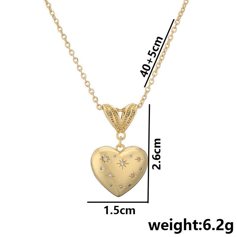 Starry Heart Pendant Necklace