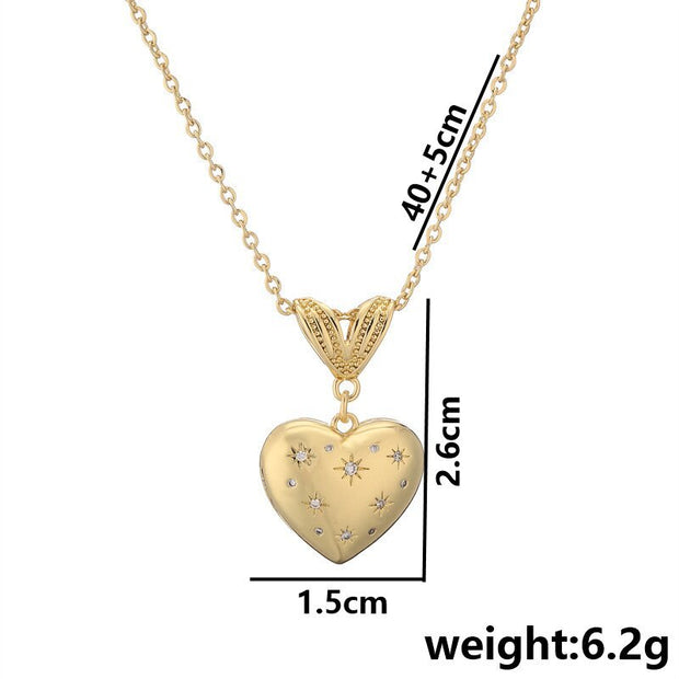 Starry Heart Pendant Necklace