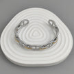 Nautical Link Dual Tone Silver and Gold Open Cuff Bracelet