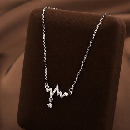 Heartbeat Heart Zircon Pendant Necklace