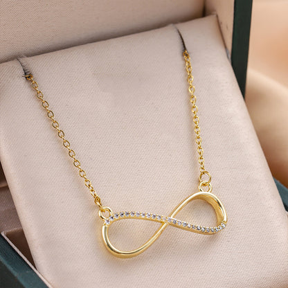 Infinity Curve Gold Necklace